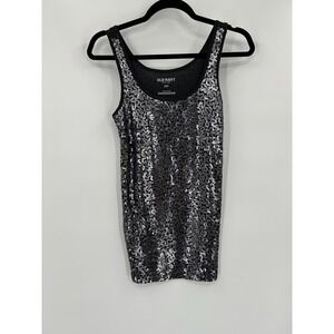 Old Navy Womens Size S Black‎ Gray Sequin Sleeveless Tank